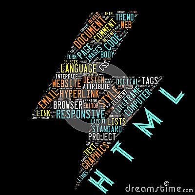 Word cloud of the HTML Stock Photo