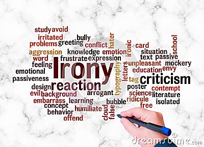 Word Cloud with IRONY concept create with text only Stock Photo