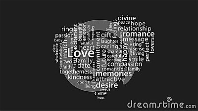 02 Word Cloud Love Passion Heart Gratitude valentine day Stock Photo