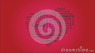 03 Word Cloud Love Passion Heart Gratitude valentine day Stock Photo