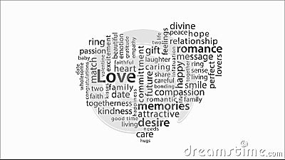04 Word Cloud Love Passion Heart Gratitude valentine day Stock Photo