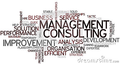 Word Cloud Management Consulting Stock Photo