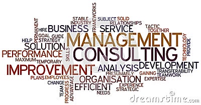 Word Cloud Management Consulting Stock Photo