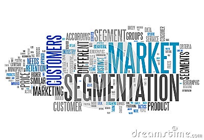 Word Cloud Market Segmentation Stock Photo