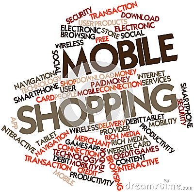 Word cloud for Mobile Shopping Stock Photo