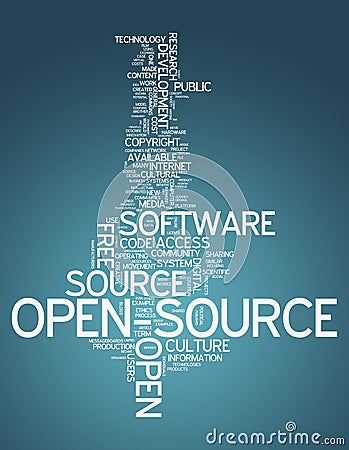 Word Cloud Open Source Stock Photo