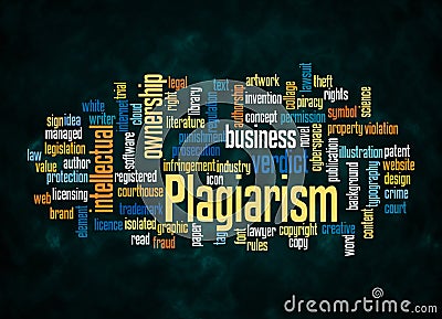 Word Cloud with PLAGIARISM concept create with text only Stock Photo