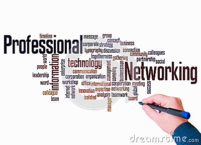 Word Cloud with PROFESSIONAL NETWORKING concept create with text only Stock Photo