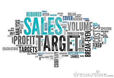 Word Cloud Sales Target Stock Photo