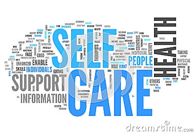 Word Cloud Self Care Stock Photo