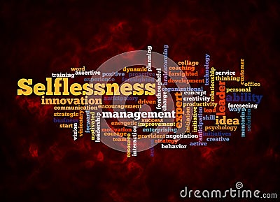 Word Cloud with SELFLESSNESS concept create with text only Stock Photo