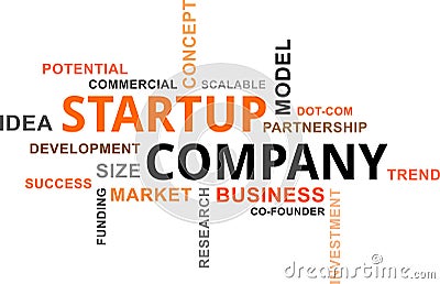 Word cloud - startup company Vector Illustration