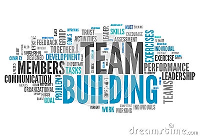 Word Cloud Team Building Stock Photo