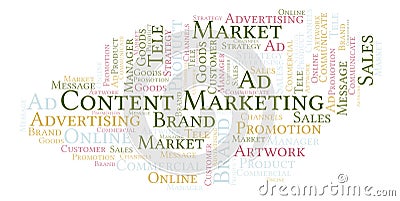 Word cloud with text Content Marketing Stock Photo