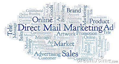 Word cloud with text Direct Mail Marketing. Stock Photo