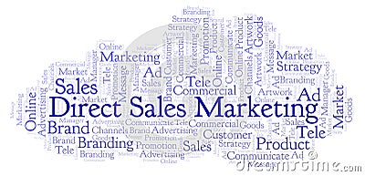 Word cloud with text Direct Sales Marketing. Stock Photo