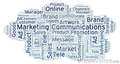 Word cloud with text Marketing Communications. Stock Photo
