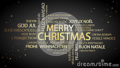 Word cloud Merry Christmas Vector Illustration