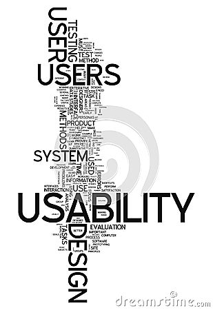 Word Cloud Usability Stock Photo