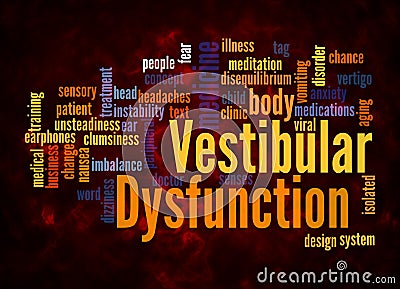 Word Cloud with VESTIBULAR DYSFUNCTION concept create with text only Stock Photo