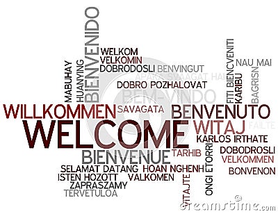 Word Cloud Welcome Stock Photo