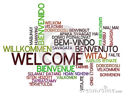 Word Cloud Welcome Stock Photo