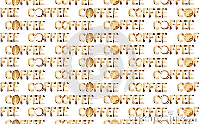 Word coffee seamless Stock Photo