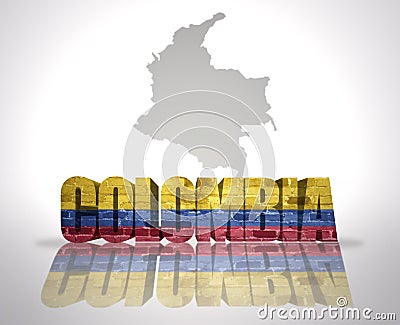 Word Colombia on a map background Stock Photo