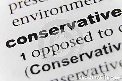 The Word Conservative Close Up Stock Photo