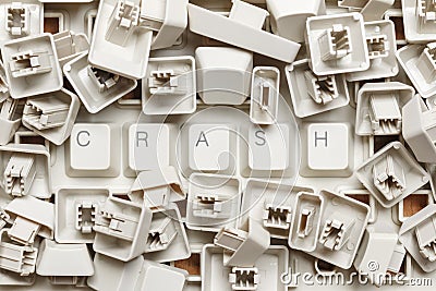 Word crash from a heap of computer keys Stock Photo