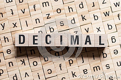 The word of DECIMAL on building blocks concept Stock Photo