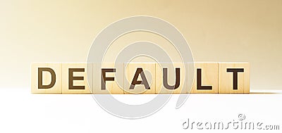 Word DEFAULT made with wood building blocks Stock Photo