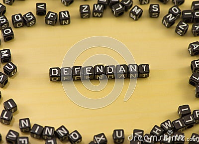 The word defendant Stock Photo