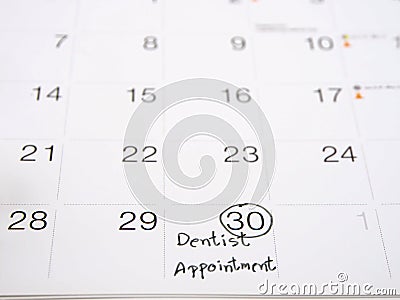 Dentist appointment reminder Stock Photo