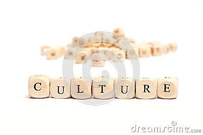 Word with dice culture Stock Photo