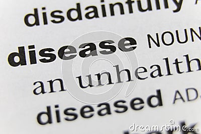 The Word Disease Close Up Stock Photo