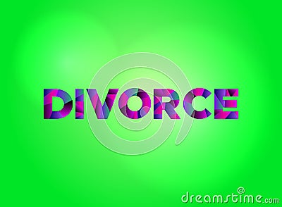 Divorce Concept Colorful Word Art Illustration Vector Illustration