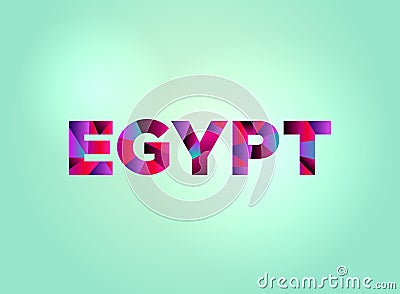 Egypt Concept Colorful Word Art Vector Illustration