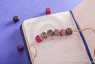 Word enable on wooden cubes Stock Photo