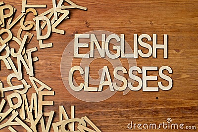 Word english classes Stock Photo