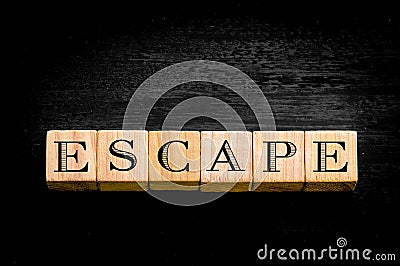 Word Escape isolated on black background Stock Photo