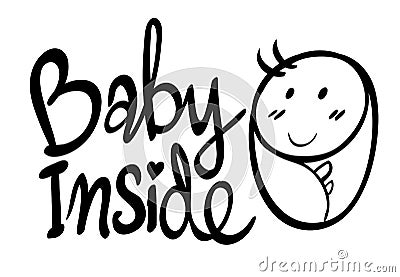 Word expression for baby inside Vector Illustration