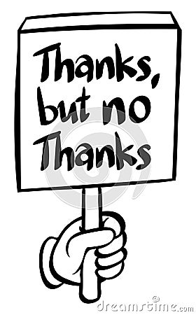 Word expression for thanks but no thanks Vector Illustration
