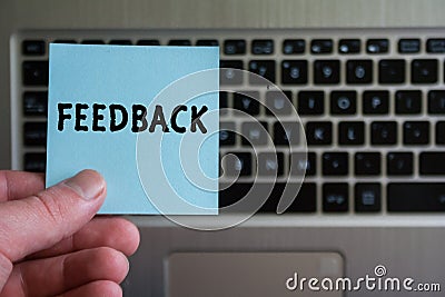 Word FEEDBACK on sticky note Stock Photo