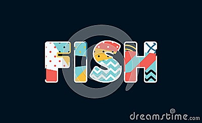 Fish Concept Word Art Illustration Vector Illustration