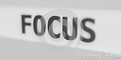 Word FOCUS. Business concept. Focused center Stock Photo