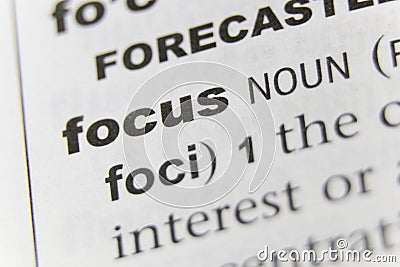 The Word Focus Close Up Stock Photo