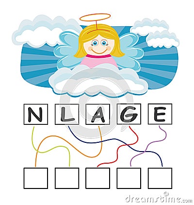 Word game with angel Stock Photo