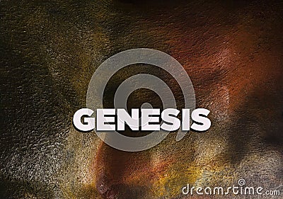 Word genesis at the abstract background Stock Photo