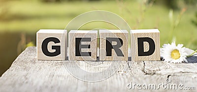 Word GERD Gastroesophageal reflux disease Stock Photo